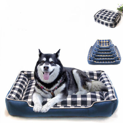 Ciepła miękka krata kwadratowa mata dla psa 740g Indoor House Kennel Nest wygodne łóżko dla psa