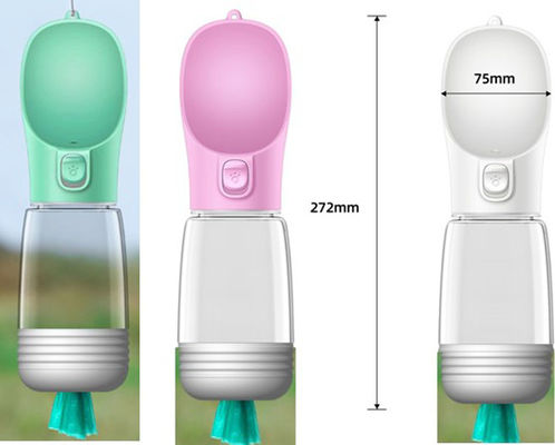 Outdoor Portable Pet Dogs Travel Butelka na wodę 350 ml OEM z dozownikiem worków B Poop