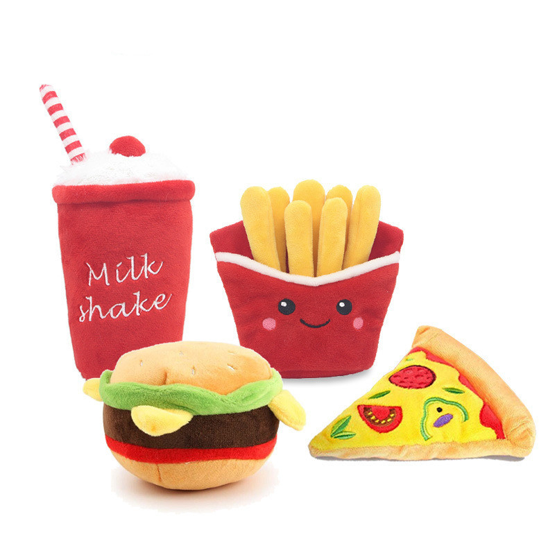 Nadziewane chipsy Hot Dog Cola Fast Food Pluszowe zabawki dla psów