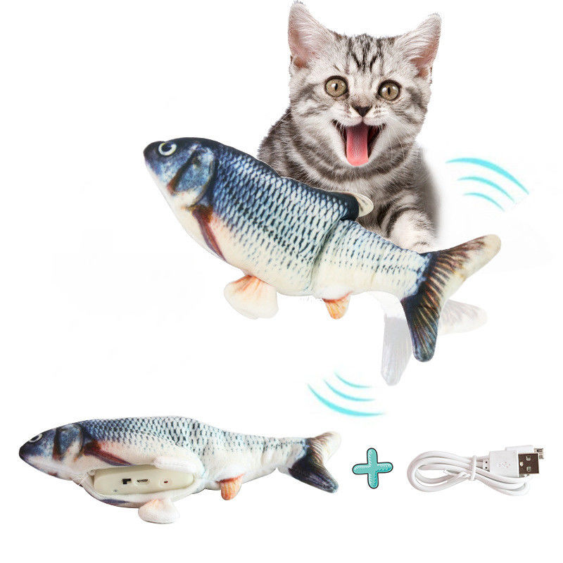 USB Charge Symulacja elektryczna Flopping Fish Cat Toy Hallupets Self Playing Cat Toy