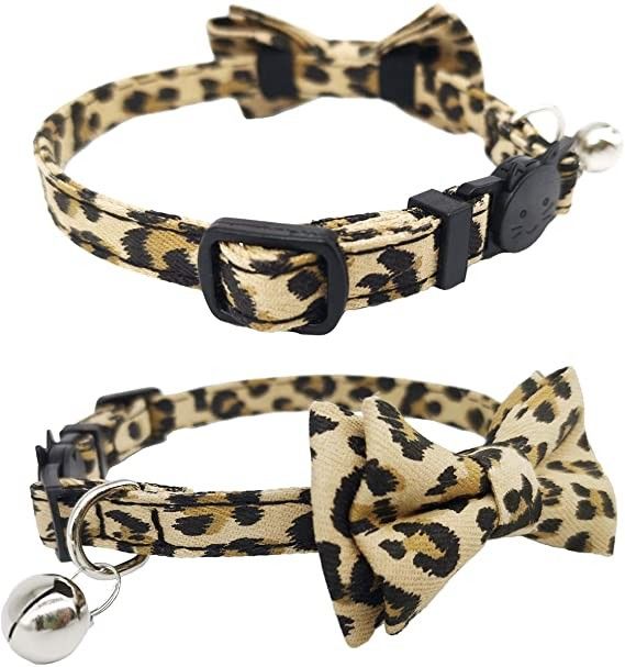 Breakaway Buckle Cat Collar Bells z uroczą muszką dla małych psów Kitty Regulowany