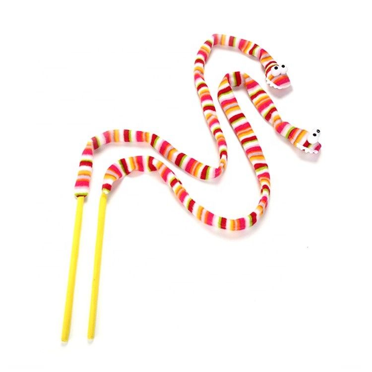 Vocal Pink Snake Cat Pet Zabawki Kot Pióro Teaser Różdżka 113cm
