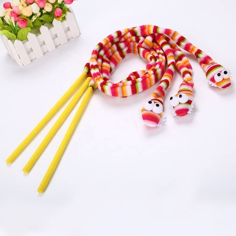 Vocal Pink Snake Cat Pet Zabawki Kot Pióro Teaser Różdżka 113cm