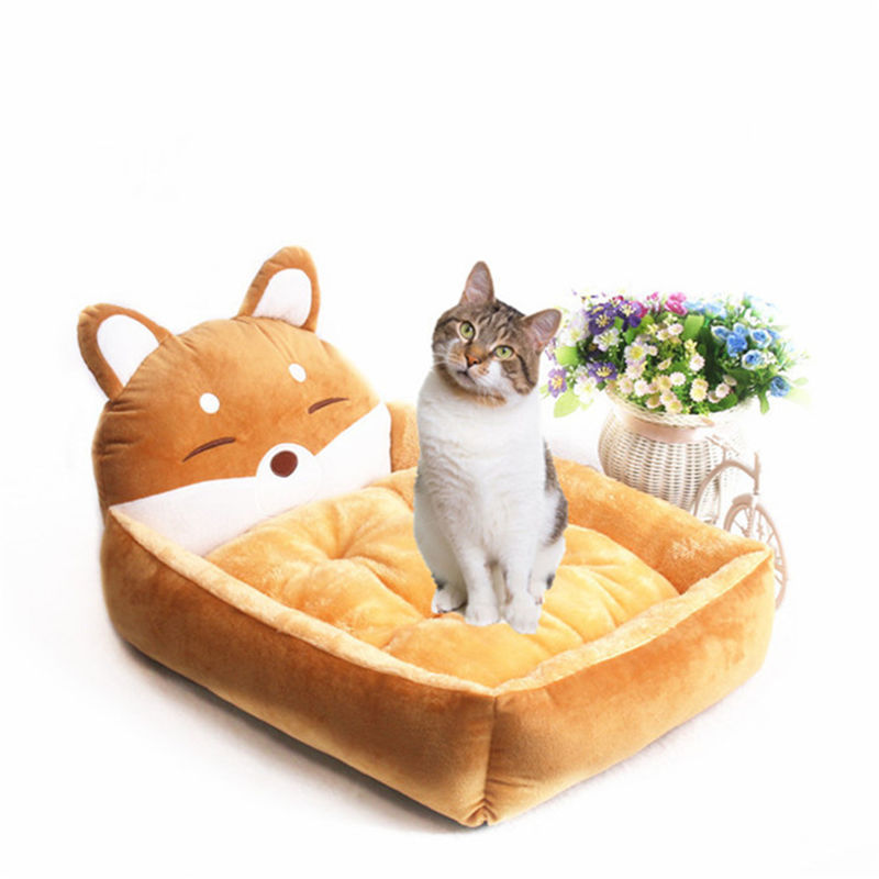 Nowoczesny krój Wygodne łóżko dla zwierząt Sofa Yellow Grey Cartoons Pet Sleeping Bed 1600g