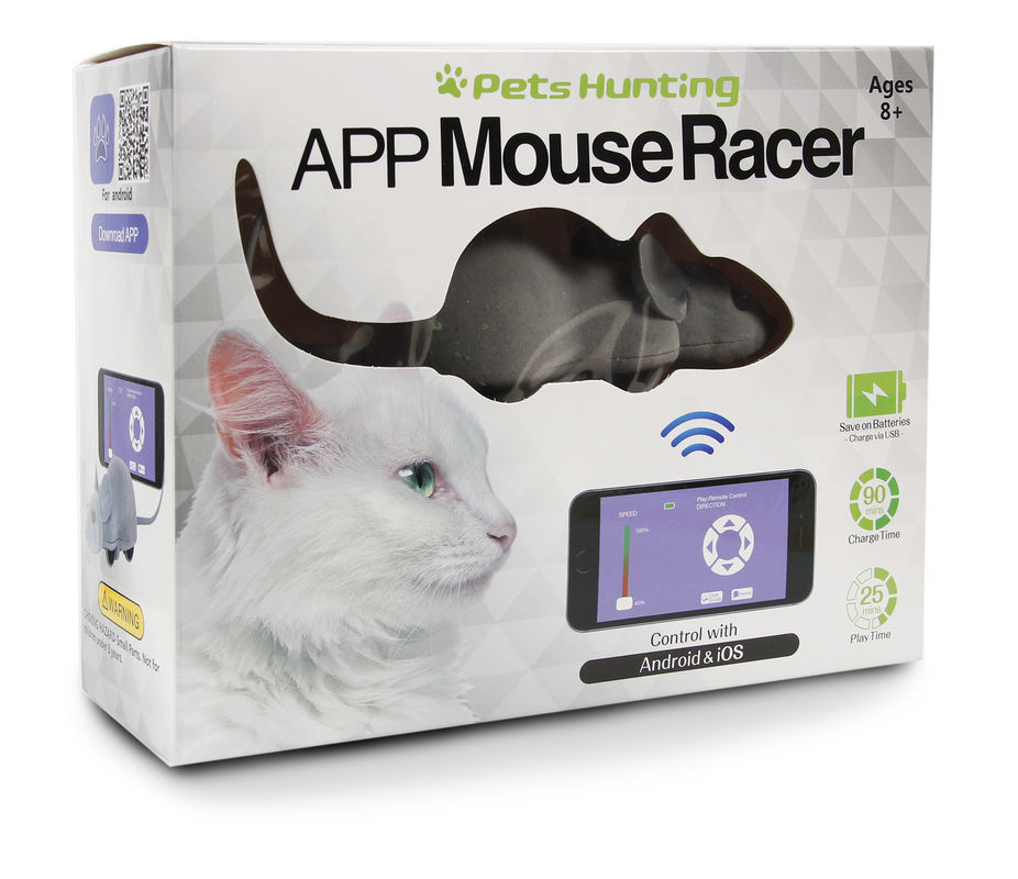 App Mouse Racer Kontrolowana telefonicznie zabawka dla kota z systemem Android i IOS Interactive