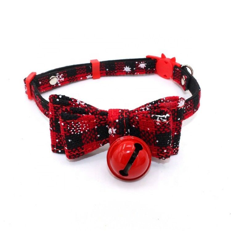 BSCI Collar Leash Uprząż Zestaw Bell Breakaway Regulowana obroża świąteczna dla kota