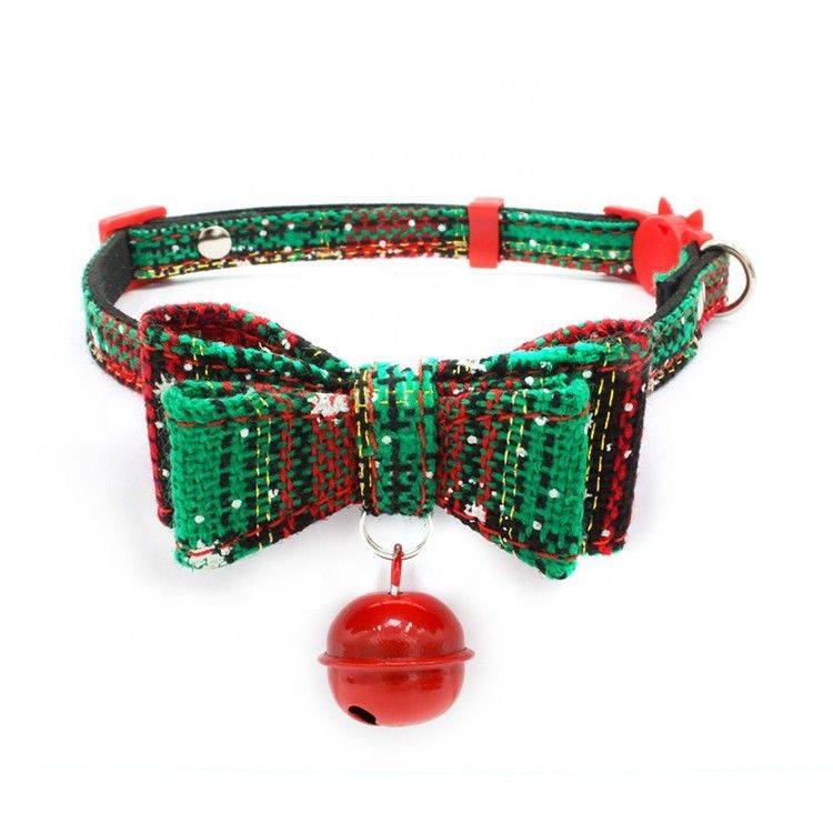 BSCI Collar Leash Uprząż Zestaw Bell Breakaway Regulowana obroża świąteczna dla kota