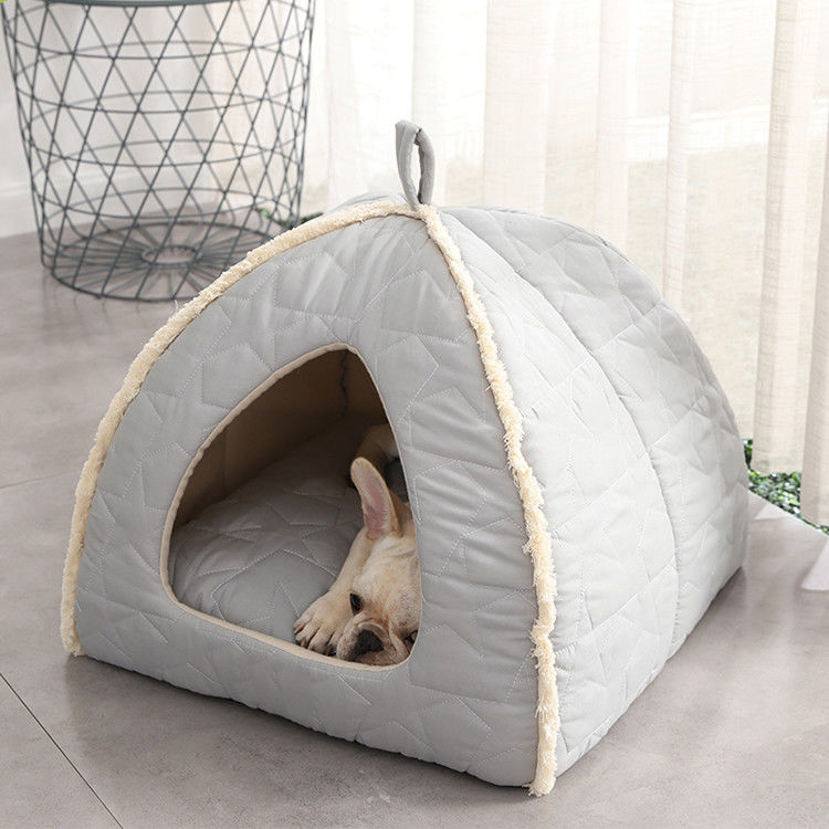Pluszowy namiot dla zwierząt z zamkiem błyskawicznym Odpinana mata Legowisko dla psa z antypoślizgowym dnem Hodowla Igloo Cat House