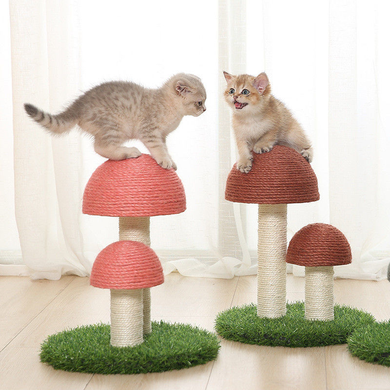 Lniane grzyby Sizal Cat Tree Tower Cat Scratch Post Board S 36*30cm