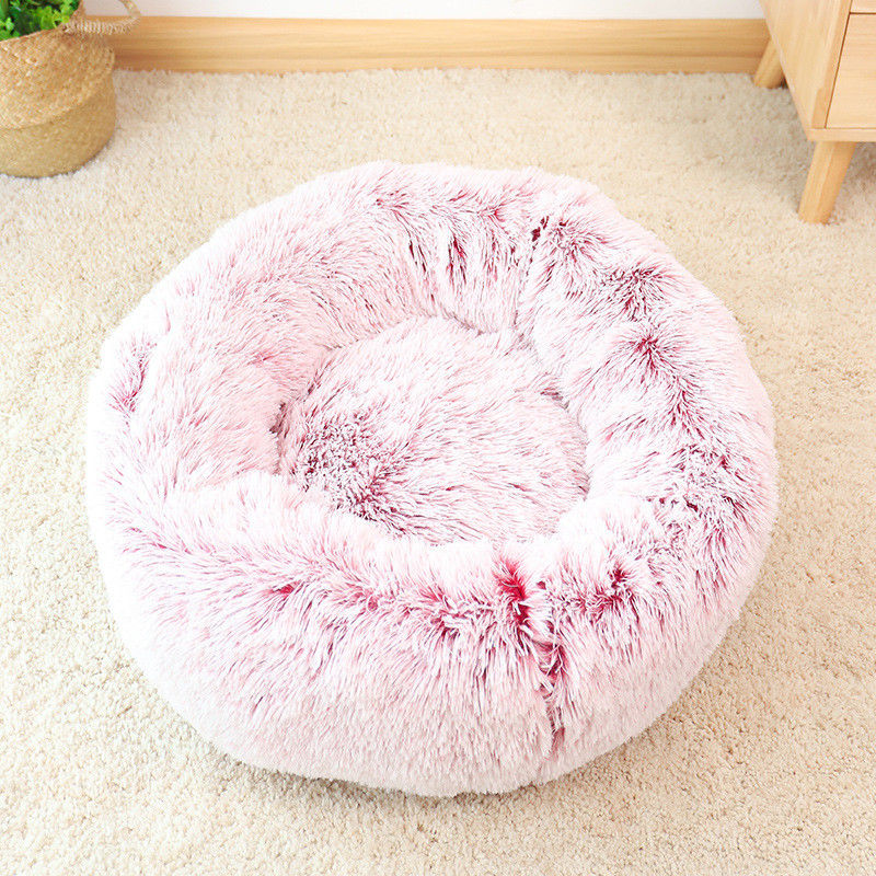 Wysokiej jakości ciepłe pluszowe łóżko dla zwierząt luksusowe ultra miękkie puszyste pączki przytulanki koty psy gniazdo Faux Fur Dog uspokajające łóżko
