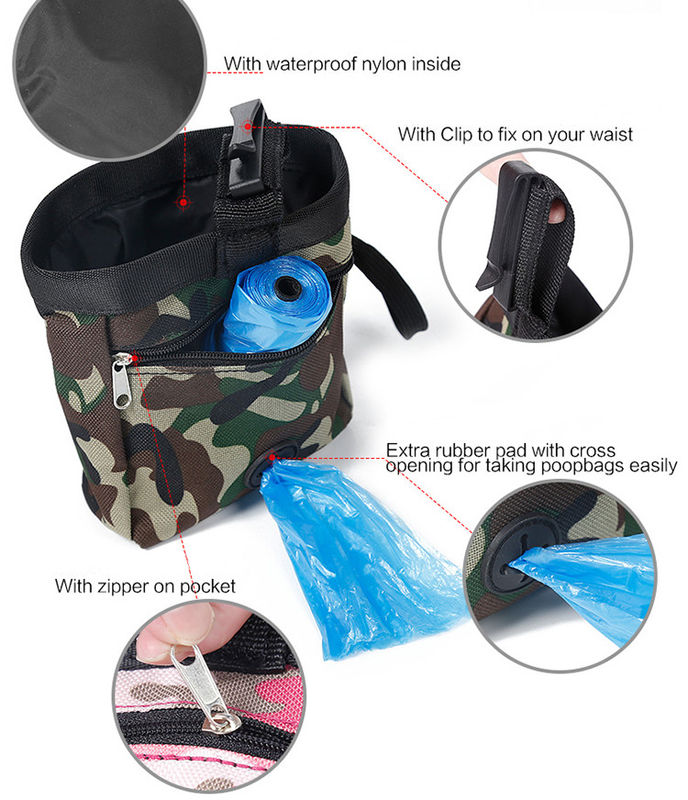 Wodoodporna torba na talię Camo Pet Outdoor Akcesoria Treningowa torba na przekąski dla psów