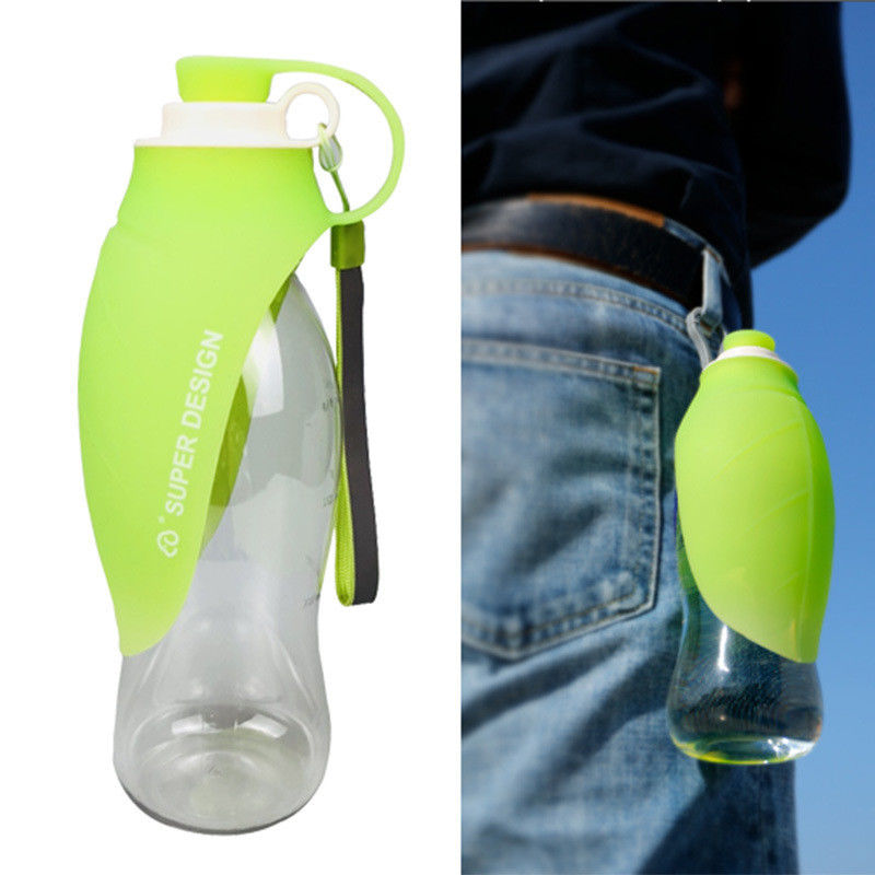 Pies Outdoor Water Bottle Przenośny Pet Dog Travel Podajnik Wody Pojemnik z Silikonowym Składanym Kubkiem Do Picia