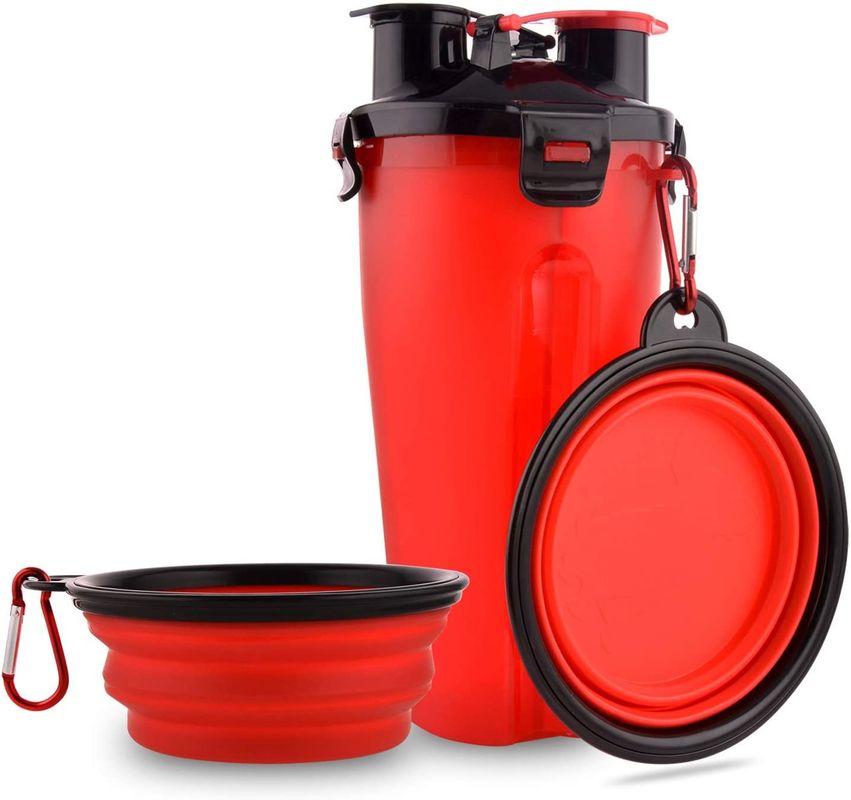 2 w 1 350 ml butelka na karmę dla psów składane miski z karabińczykiem