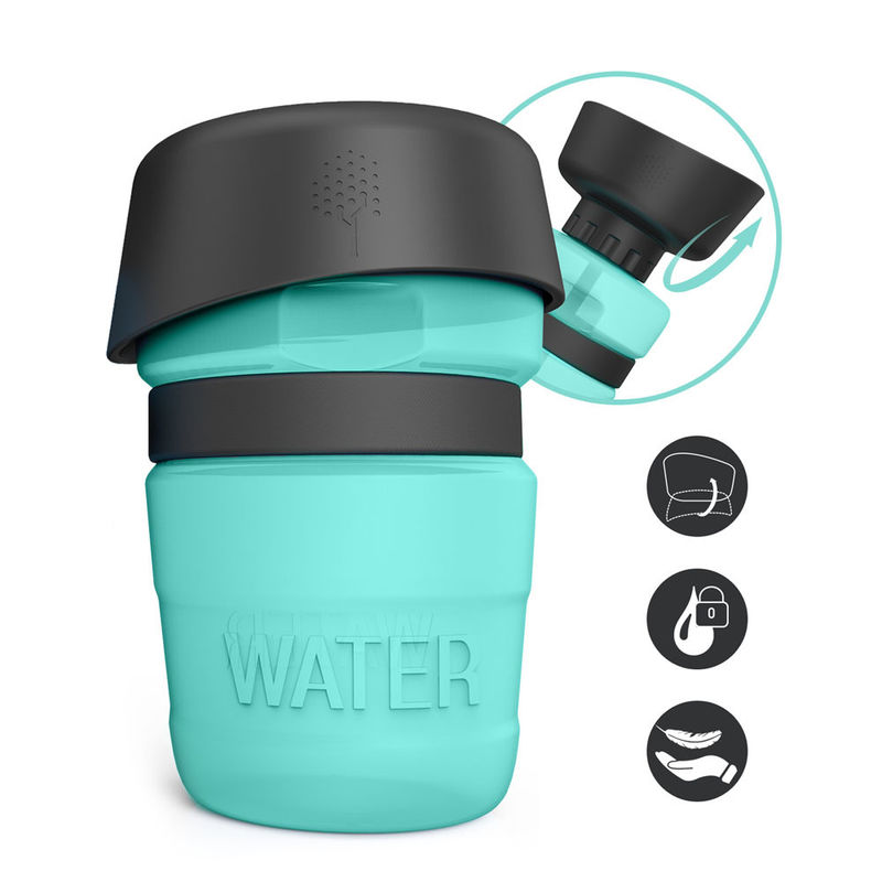 520ml HDPE Silikonowa butelka na wodę dla zwierząt Szczelna butelka na wodę dla psa