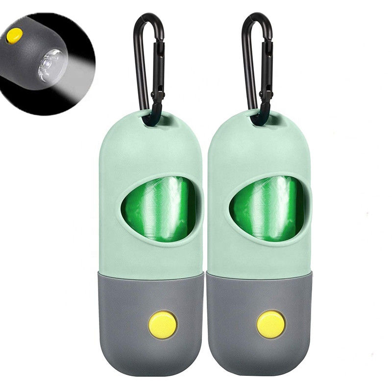 Pill Shape LED Latarka Pet Poop Dog Dozownik na worek na odpady