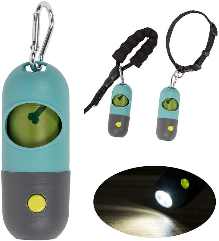 Pill Shape LED Latarka Pet Poop Dog Dozownik na worek na odpady